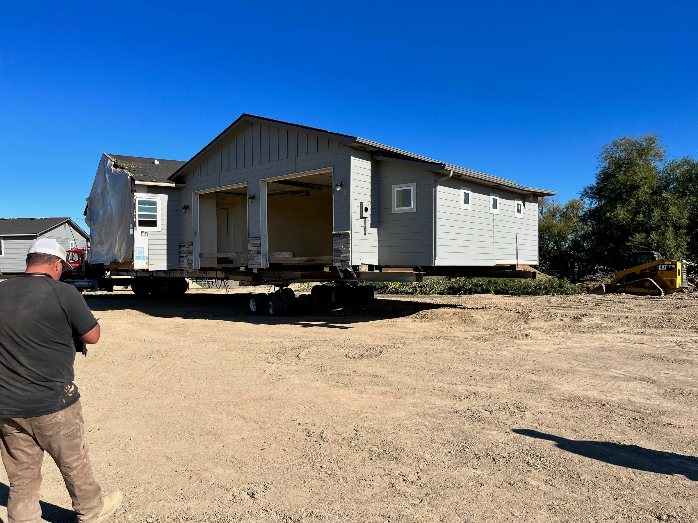 The rejoined house set on its new foundation